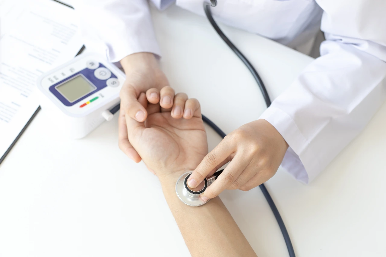 Cardiology team reviewing patient records