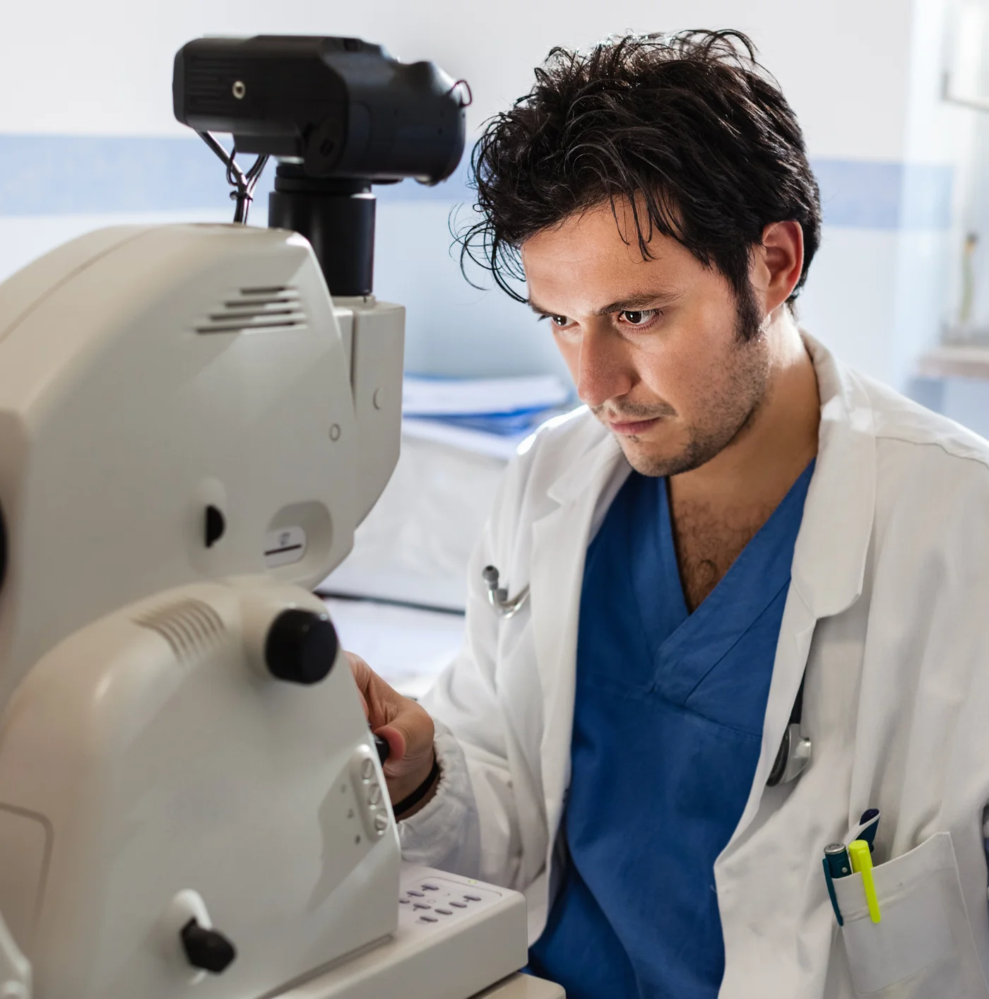 Ophthalmology patient receiving care