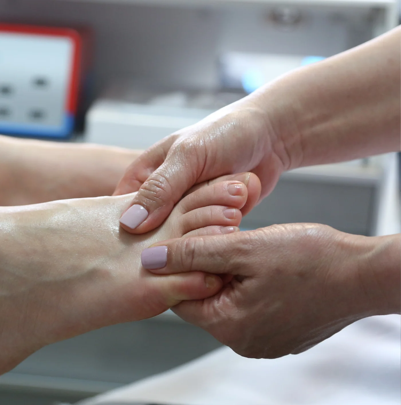 Podiatrist providing foot care